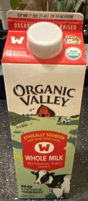 Organic whole milk