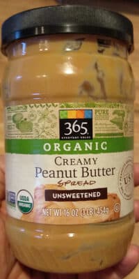 Organic Unsweetened Creamy Peanut Butter Spread