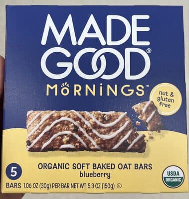Organic Soft Baked Oat Bars blueberry