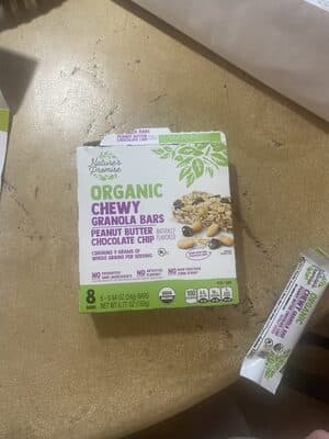 Organic Chewy Granola Bars Peanut Butter Chocolate Chip Flavored