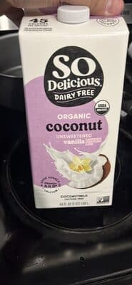 Organic unsweetened vanilla coconut milk