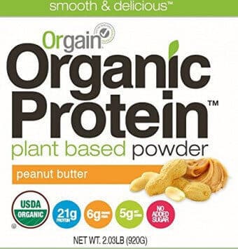 Organic plant based protein powder peanut butter