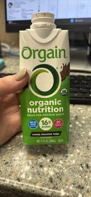 organic nutrition grass-fed protein shake creamy chocolate fudge flavored