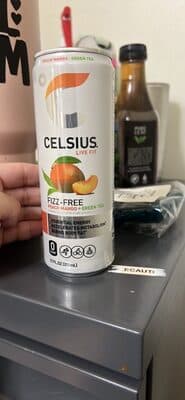 Celsius Fizz-Free Essential Energy Peach Mango + Green Tea