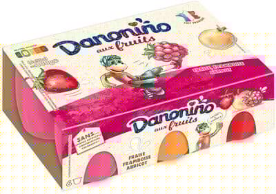 Danoino aux fruits fraise framboise abricot 50 g x 6