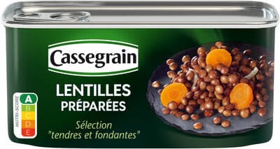 Lentilles Préparées, Carottes et Oignons