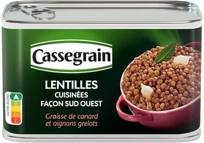 Lentilles cuisinées