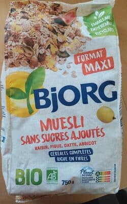 Muesli sans sucres ajoutés raisin figue datte abricot