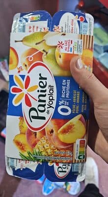 Panier de Yoplait 0% Fruits jaunes