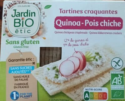 Tartines craquantes quinoa pois chiche
