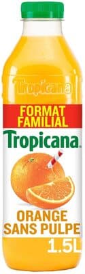Tropicana 100% oranges pressées sans pulpe format familial 1,5 L