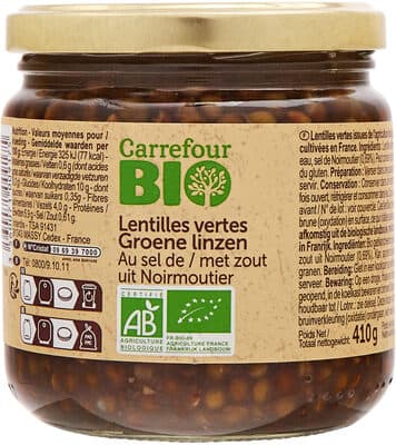 Lentilles vertes au sel de Noirmoutier
