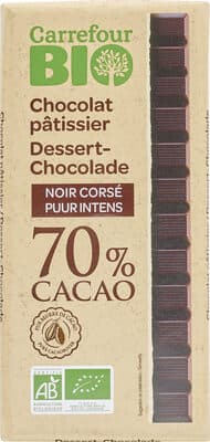 Chocolat Pâtissier Noir CORSE 70% CACAO