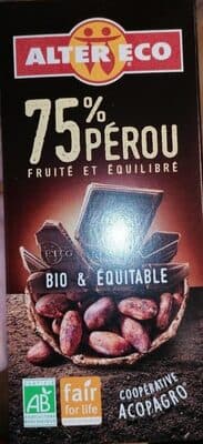 Chocolat 75% PÉROU