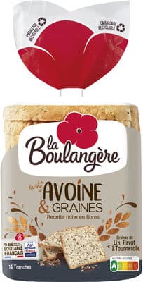 Pain de mie Avoine & Graines x 14 tranches