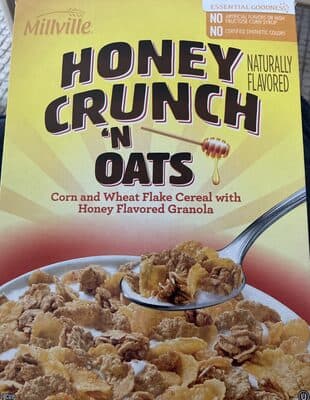 Honey Crunch 'n Oats Corn and Wheat Flake Cereal with Honey Flavored Granola