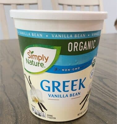 GREEK VANILLA BEAN FLAVORED WITH OTHER NATURAL FLAVORS GRADE A WHOLE MILK YOGURT