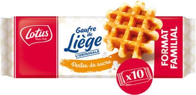 LOTUS Gaufre de Liège Perles de sucre Format Familial 450g (10x1p)