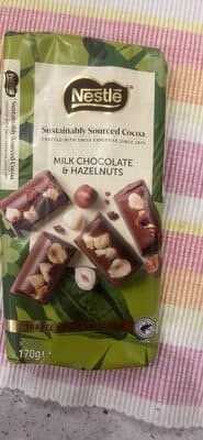 Milk chocolate with hazelnuts