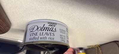 Dolmas Vine Leaves stuffed with rice