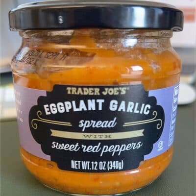 EGGPLANT GARLIC spread with sweet red peppers