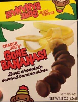 Dark chocolate covered banana slices