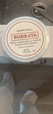 BURRATA FRESH MOZZARELLA CHEESE FILLED WITH CREAM