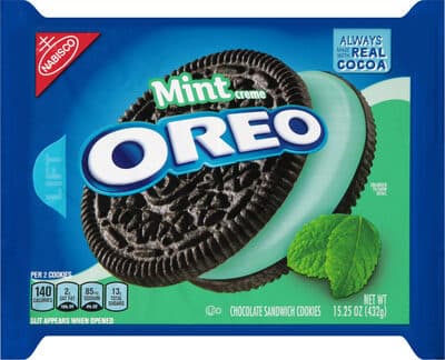 Mint creme chocolate sandwich cookies