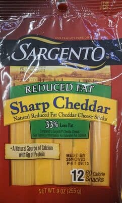 Sharp Cheddar Reduced Fat Natural Cheddar Cheese Sticks