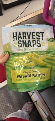 HARVEST SNAPS WASABI RANCH BAKED GREEN PEA SNACKS