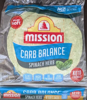 Carb Balance Spinach Herb Tortillas