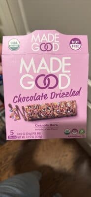 Organic drizzled, granola bars, birthday cake flavor