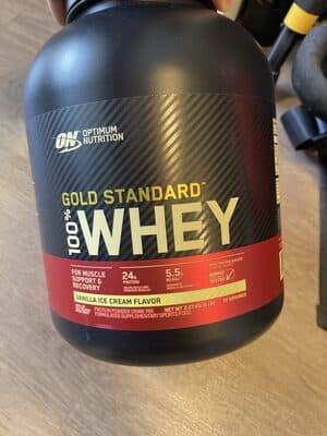 100% Whey Protein Powder Drink Mix Vanilla Ice Cream Flavor