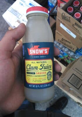 All natural clam juice, clam
