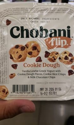 Cookie Dough Vanilla Lowfat Greek Yogurt with Cookie Dough Pieces, Cookie Rice Crisps & Milk Chocolate Chips