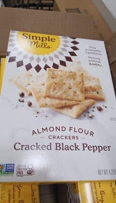 Almond Flour Crackers Cracked Black Pepper