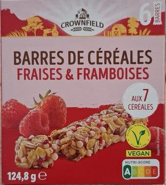 Barres de céréales fraises et framboises x 6