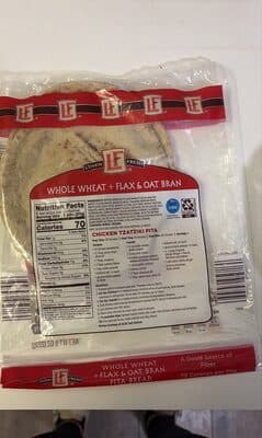 Whole Wheat + Flax & Oat Bran Pita