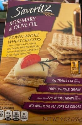 Woven Whole Wheat Crackers Rosemary & Olive Oil Baked Crackers