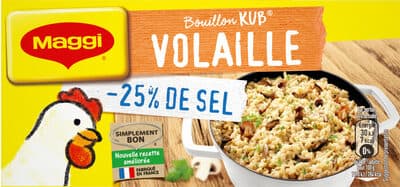 MAGGI Bouillon KUB Volaille Réduit en sel de -25% 120g