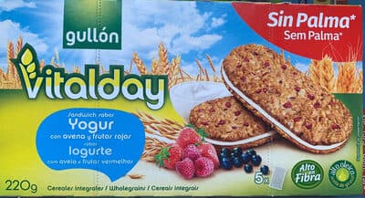 Vitalday sandwich sabor Yogur con avena y frutos rojos